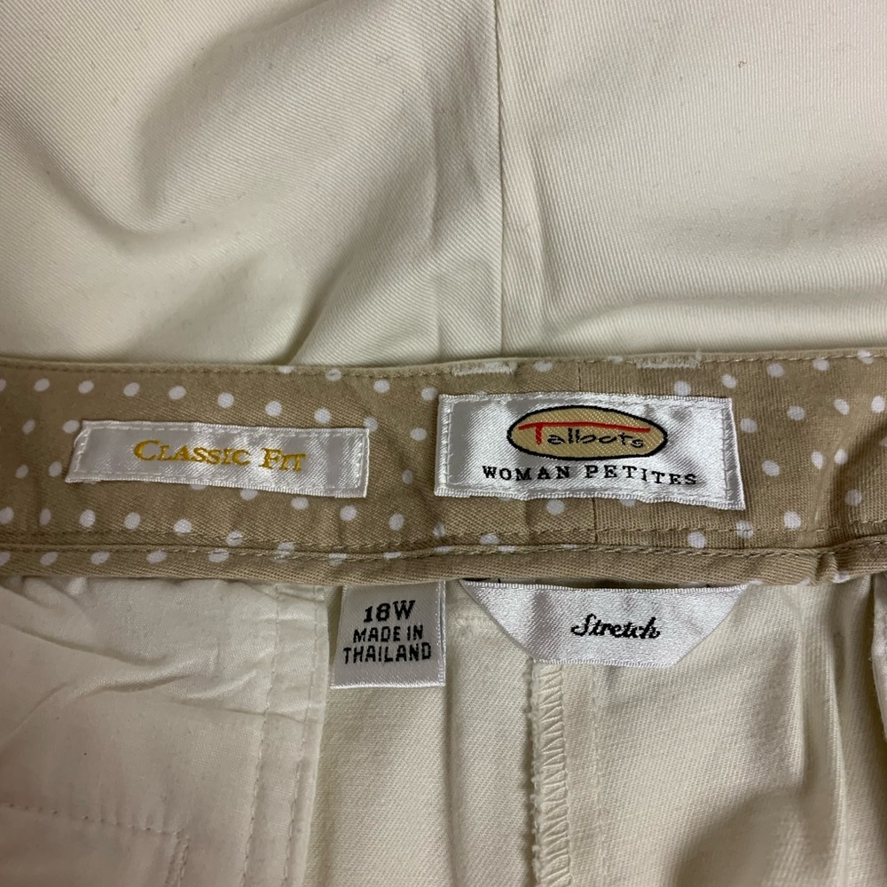 Talbots Capri Pants Khaki Classic Causal Preppy Neutral Timeless SZ 18W Petite - Picture 6 of 10